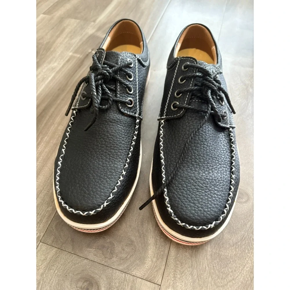 Mens Black Effortlessly Stylish Casual‎ Moccasin Loafer Shoes Size 9